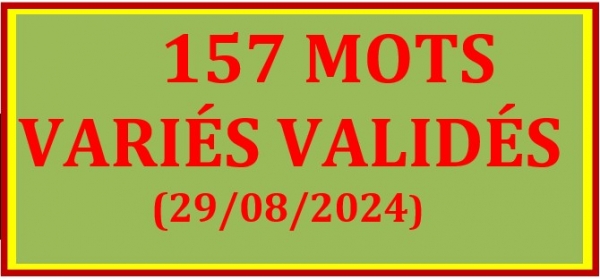 TABLEAU BILINGUE DES 157 MOTS VALIDÉS - VAITAHU - 25_29/08/2024